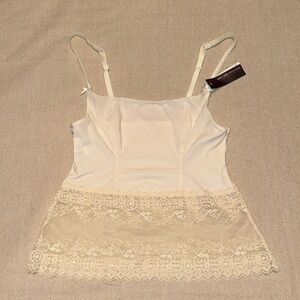 Princesse tam tam Ivory Lingerie Camisole with Lace Trim Waist ✨Brand New✨
